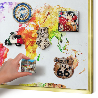 Magnetic board for magnets in a gold frame Color map