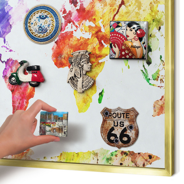 Magnetic board for magnets in a gold frame Color map
