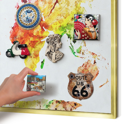 Magnetic board for magnets in a gold frame Color map