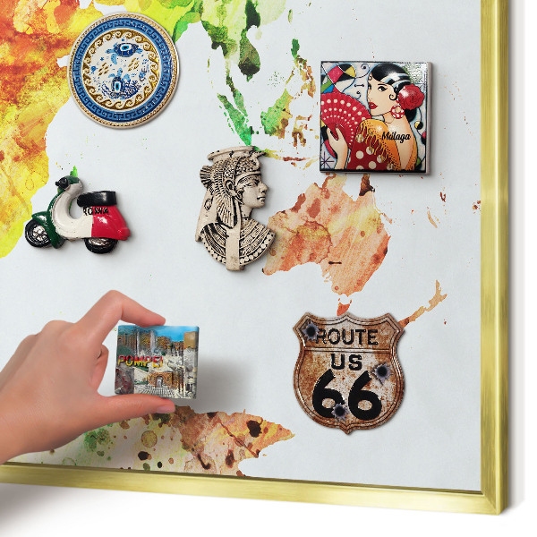 Magnetic board for magnets in a gold frame Color map