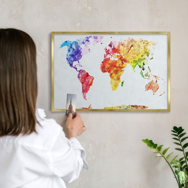 Magnetic board for magnets in a gold frame Color map
