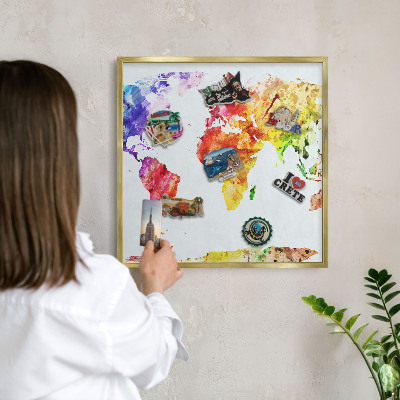 Magnetic board for magnets in a gold frame Color map