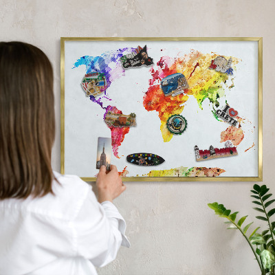 Magnetic board for magnets in a gold frame Color map