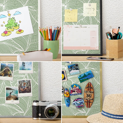 Magnetic board for magnets in a gold frame Tropical leaves