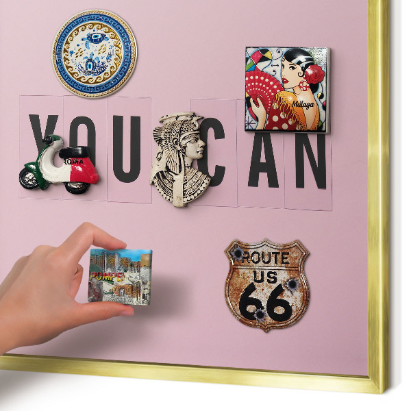 Magnetic board for magnets in a gold frame Motivation every day