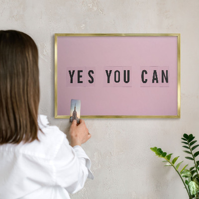 Magnetic board for magnets in a gold frame Motivation every day
