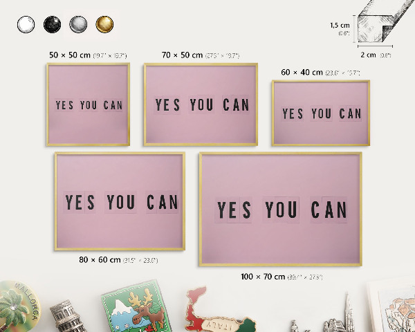 Magnetic board for magnets in a gold frame Motivation every day