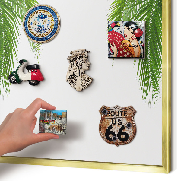 Magnetic board for magnets in a gold frame Exotic nature