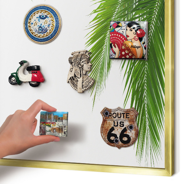 Magnetic board for magnets in a gold frame Exotic nature