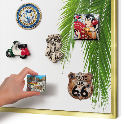 Magnetic board for magnets in a gold frame Exotic nature