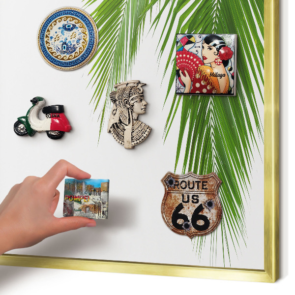 Magnetic board for magnets in a gold frame Exotic nature