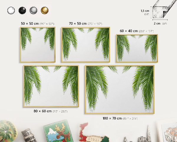 Magnetic board for magnets in a gold frame Exotic nature