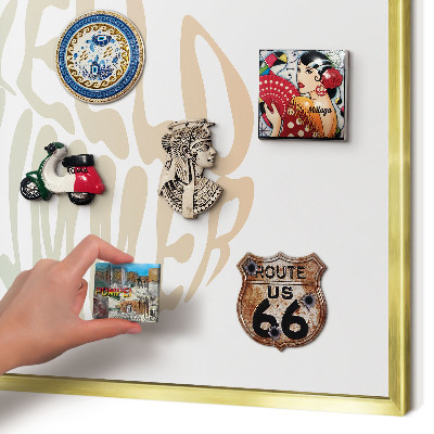 Magnetic board for magnets in a gold frame Hello summer