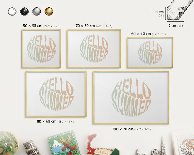 Magnetic board for magnets in a gold frame Hello summer