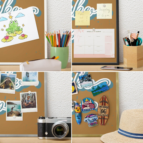 Metal magnet board with a gold frame Dream Trip