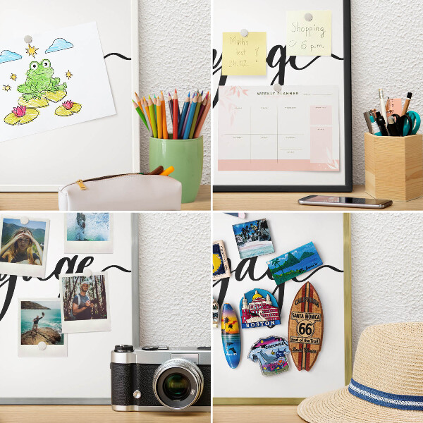 Metal magnet board with a gold frame Bon Voyage