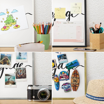 Metal magnet board with a gold frame Bon Voyage
