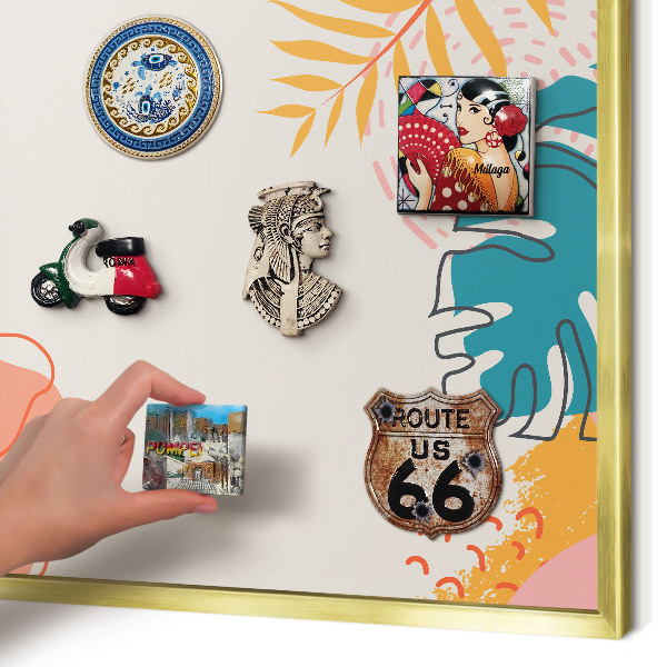 Magnetic board for magnets in a gold frame Modern nature