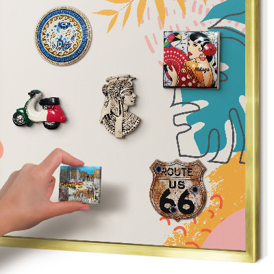 Magnetic board for magnets in a gold frame Modern nature