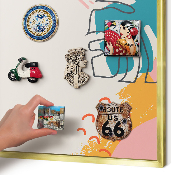 Magnetic board for magnets in a gold frame Modern nature