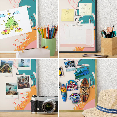 Magnetic board for magnets in a gold frame Modern nature