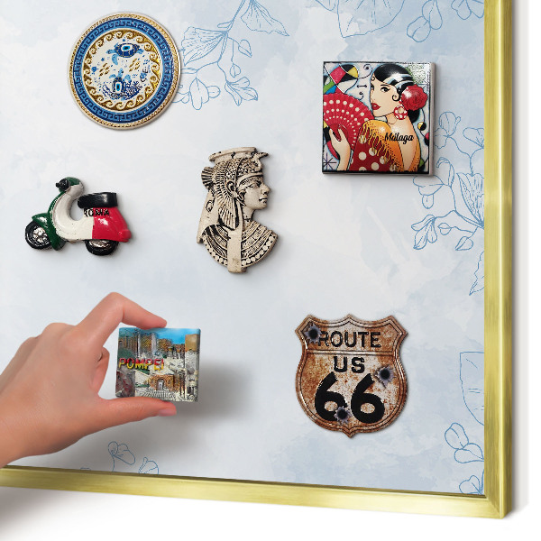 Magnetic board for magnets in a gold frame Floristic elegance