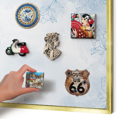 Magnetic board for magnets in a gold frame Floristic elegance