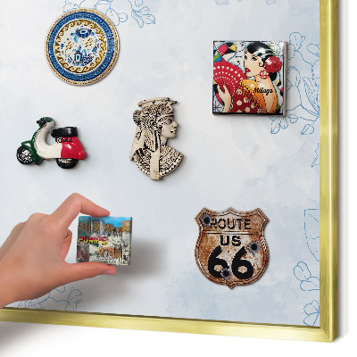 Magnetic board for magnets in a gold frame Floristic elegance