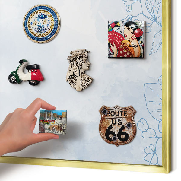 Magnetic board for magnets in a gold frame Floristic elegance