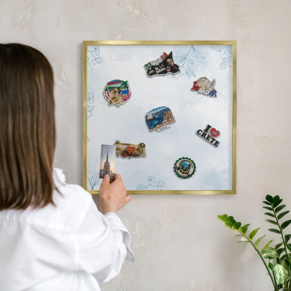Magnetic board for magnets in a gold frame Floristic elegance