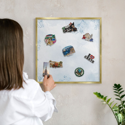 Magnetic board for magnets in a gold frame Floristic elegance