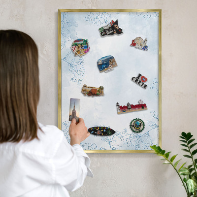 Magnetic board for magnets in a gold frame Floristic elegance