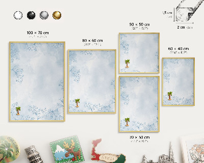 Magnetic board for magnets in a gold frame Floristic elegance