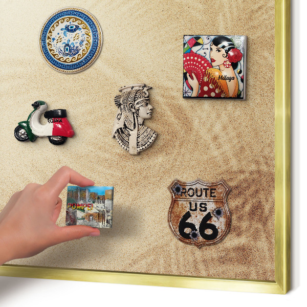Magnetic board for magnets in a gold frame Sand leaves