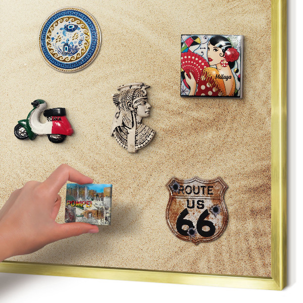 Magnetic board for magnets in a gold frame Sand leaves