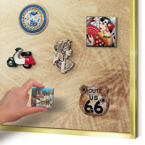 Magnetic board for magnets in a gold frame Sand leaves
