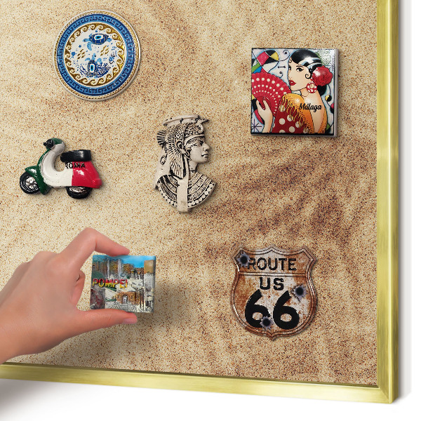 Magnetic board for magnets in a gold frame Sand leaves