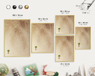 Magnetic board for magnets in a gold frame Sand leaves