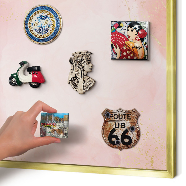 Magnetic board for magnets in a gold frame Subtle elegance