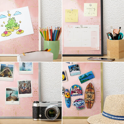 Magnetic board for magnets in a gold frame Subtle elegance