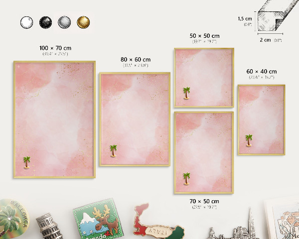 Magnetic board for magnets in a gold frame Subtle elegance