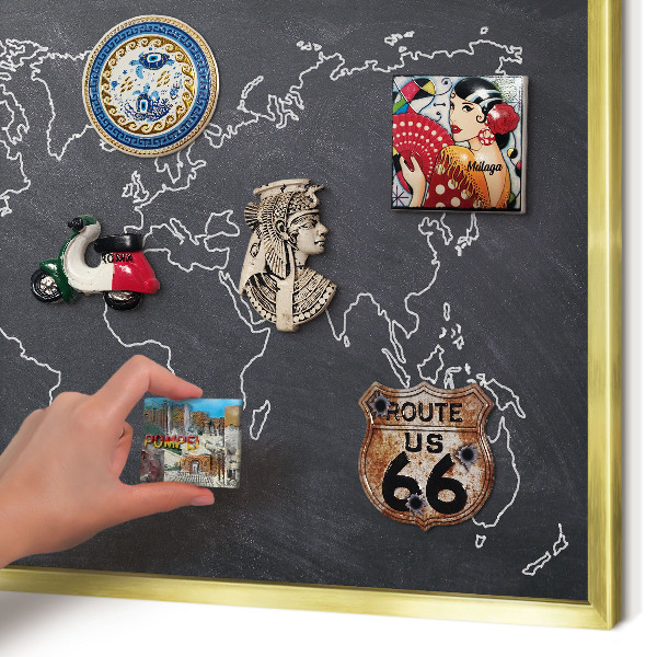 Magnetic board for magnets in a gold frame Cretaceous world
