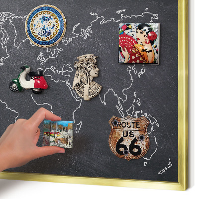 Magnetic board for magnets in a gold frame Cretaceous world