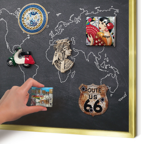 Magnetic board for magnets in a gold frame Cretaceous world