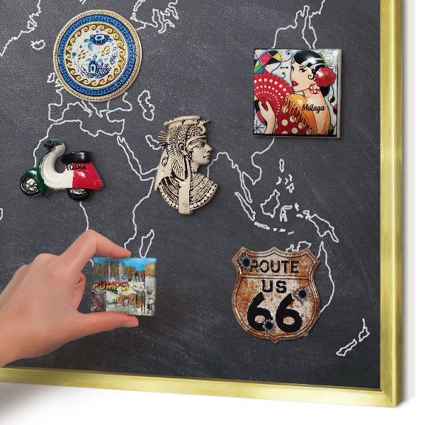 Magnetic board for magnets in a gold frame Cretaceous world