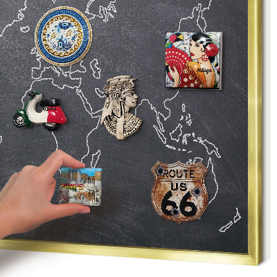 Magnetic board for magnets in a gold frame Cretaceous world