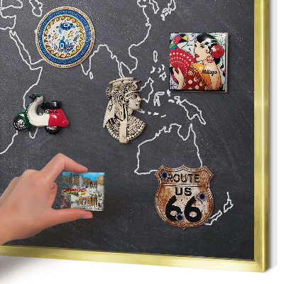 Magnetic board for magnets in a gold frame Cretaceous world