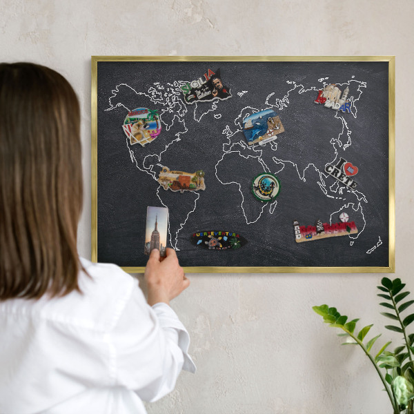 Magnetic board for magnets in a gold frame Cretaceous world