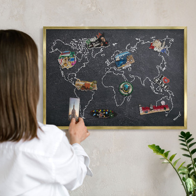 Magnetic board for magnets in a gold frame Cretaceous world