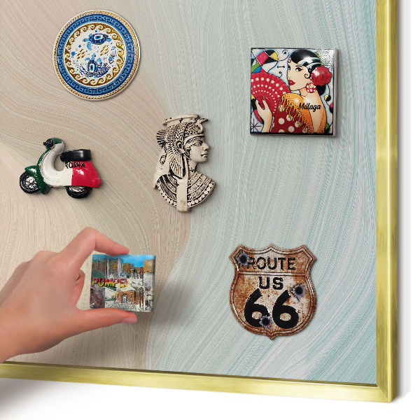 Magnetic board for magnets in a gold frame Pastel swirl